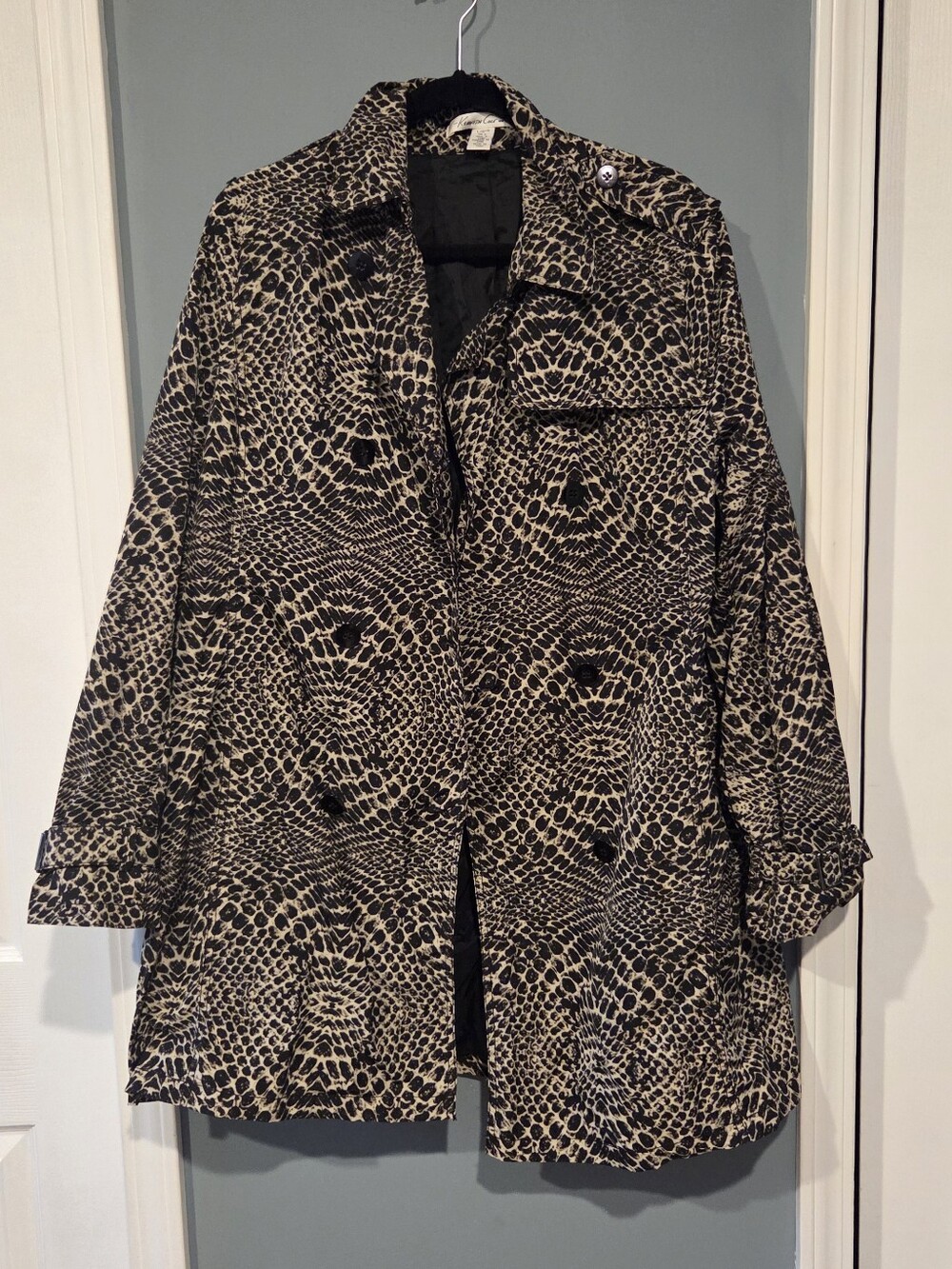 Kenneth Cole Animal-Print Trench Coat